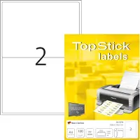 Topstick Universal-Etiketten, 199,6 x 143,5 mm, weiß selbstklebend, permanent haftend