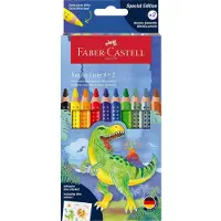 Faber-Castell Jumbo Grip Dino kleurpotlood | met stickers | 10 stuks