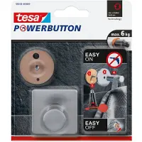 TESA Powerbutton haakjes Classic, rvs, hoekig