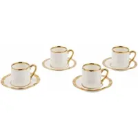 Pols Potten Espressokop Golden Finds White (Set van 4)