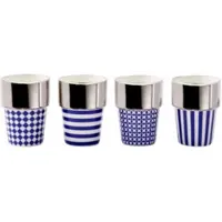 Pols Potten Mok Aunty Dark Blue (Set van 4)