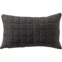 Dutch decor REZA - Sierkussen 30x50 cm - Charcoal Gray - antraciet - Inclusief binnenkussen - Luxe kussens voor woonkamer & bank
