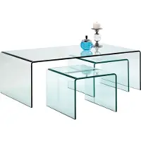 Kare design Set 3 Salontafels Clear Club - Glas