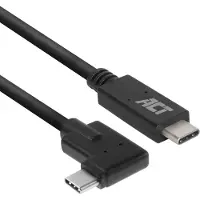 ACT USB-C kabel | haaks (links/rechts) | USB3.0 5 Gbps | PD 60W | 4K 60Hz | zwart | 2 meter