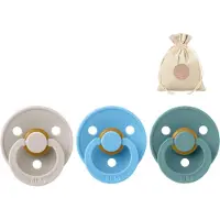 BIBS 3 spenen rond maat 1: Mushroom, Breeze en Island Sea + BolleToet speenzakje - fopspenen