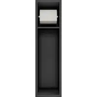 Guido Gusto Inbouw toiletrolhouder-closetborstel houder mat zwart zonder klep