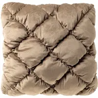 Dutch decor SOOF - sierkussen 45x45 cm - geruit gewatteerd - Irish Cream - beige - Inclusief binnenkussen - Luxe kussens voor woonkamer & bank
