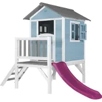 Axi Lodge XL Speelhuis Caribisch Blauw - Paarse Glijbaan