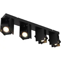 Globo Lighting Zwarte spots draaibox 4-spots Globo Rory