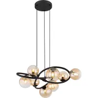 Globo - hanglamp - Tuberius - messing zwart - glas metaal - Ø 65cm - G9 - 56141-8H