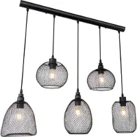 Globo Lighting Hanglamp zwart metaal Oosters Globo Anya