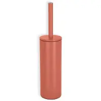 Spirella Luxe Toiletborstel in houder Cannes - terracotta - metaal - 40 x 9 cm - met binnenbak - Toiletborstels
