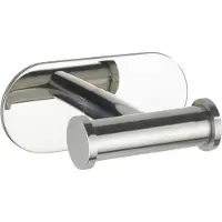 Wenko Turbo-Loc Dubbele Handdoekhaak Orea Duo RVS glanzend - Wandhaak - Handdoekhouder - Bevestigen zonder boren - Zelfklevend - 10 jaar garantie