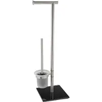 Wenko Ensemble wc sur pied en acier inox lima - mat/noir