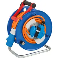 Brennenstuhl Camping Kabelhaspel 25m (CEE Kabelhaspel Caravan incl. stekkerdoos, gemaakt van speciaal kunststof, voor buitengebruik, Made in Germany)