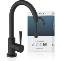 Schutte CORNWALL ééngreepsmengkraan keuken met ronde uitloop| mat zwart 79166