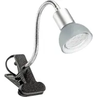 Briloner - LED klem licht nachtlampje leeslampje kabel schakelaar flex arm 1xGU10 3 W wit metaal glas