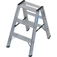 Krause STABILO dubbele trap 2x3, 225 kg, 80 mm D-treden, tweezijdige toegang, aluminium verbindingen, SafetyCap