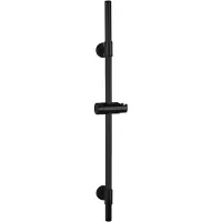 Wenko Douchestang Basic mat zwart RVS, lengte 66cm, diameter 19mm, met douchekophouder en 2 wandsteunen - Glijstang mat zwart