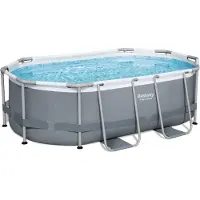 Bestway 5614A, 3668 liter, Framezwembad, Geschikt voor kinderen en volwassenen, Grijs, Wit, 26,7 kg