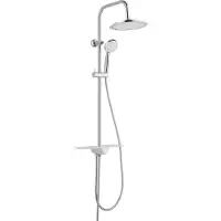 Schutte AQUASTAR Douchesysteem - Regendouche - Geïntegreerd Planchet - Met Push-Button Omsteller - Chroom & Wit