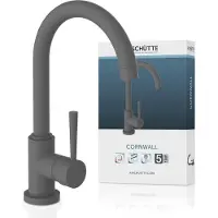 Schutte CORNWALL Design Keukenkraan - Mengkraan - Hoge, Draaibare Ronde Uitloop - Zijdelingse Greep - Antraciet Mat