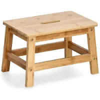 Zeller Voetenbankje/krukje - bamboe - 38 x 26 x 25 cm - draagvermogen max 100 kilo - opstapje