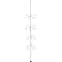 Wenko Telescooprek Modell Dolcedo met 4 planken voor douche en bad zonder boren, roestvrijstaal