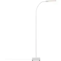 Briloner LED-vloerlamp Servo, dimbaar, wit / opaal, Werkkamer / Kantoor, metaal, Modern, LED vloerlamp