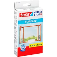 TESA INSECT STOP H&L Fly Screen for Window - hor met klittenband, op maat snijden, zonder boren - 1 net - 130 x 150 cm - wit (lichte privacy)