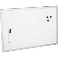 Zeller magnetisch whiteboard/memobord - met grijze rand - 40 x 60 cm - Schoolbord - met stift
