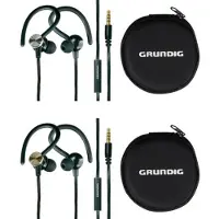 Grundig Sport - Oortelefoons - 120 cm Kabel - Lichtgewicht 42 gram - Met Oorhaken & Microfoon - Travelcase Inbegrepen