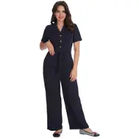Banned - Pleased As Punch Jumpsuit - XS - Blauw