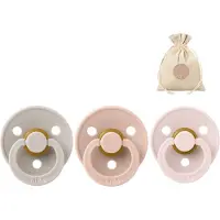 BIBS 3 spenen rond maat 2: Mushroom, petal en blush + BolleToet speenzakje - fopspenen