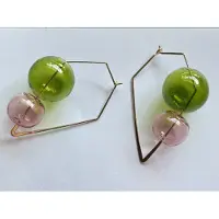 Vibe - Retro - oorbellen - roze - blauw - glas - juweel - geschenk
