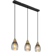 Globo Lighting 3-lichts hanglamp Reid smoke glas