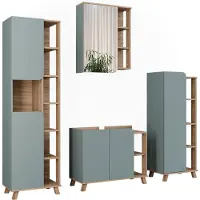 Vicco Karen Badkamermeubelset – 4 delen Sonoma/blauw