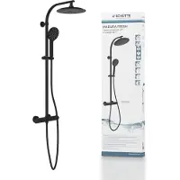 Schutte MADURA FRESH hoofddouche set met thermostatische mengkraan| mat zwart 60076