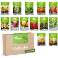 Organifer Fruit Zaden Pakket - 13 Soorten - Fruit Zaden - Fruitplanten - Moestuinzaden - Watermeloen Zaden - Muismeloen - Aardbeien Zaadjes - Komkommer Zaden - Rabarber Zaden - Fruitplanten Mix Set - Organifer