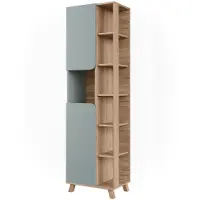 Vicco Karen Badkamerkast – 50 x 175 cm met 2 deuren Sonoma/blauw