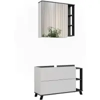 Vicco Karen Badkamermeubelset – 2 delen Antraciet/wit