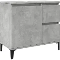 vidaXL wastafelkast 65x33x60 cm bewerkt hout betongrijs
