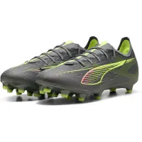Puma Voetbalschoen 'Ultra 5 Match' donkergrijs / limoen / perzik / zwart