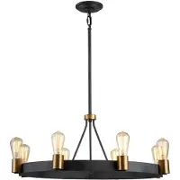 HINKLEY LED Hanglamp Silas | 8X E27 Max 60W | Dimbaar | Aged Zinc & Heritage Brass