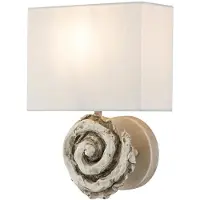 ELSTEAD Wandlamp Swirl, dimbaar, wit / opaal, Woon-/ Eetkamer, Textiel / Stof / Zijde, Wandlamp