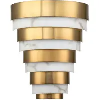 Quintiesse LED-wandlamp Echelon, messing / goud, Woon-/ Eetkamer, metaal, LED wandlamp