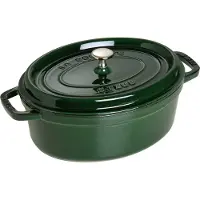 Staub La Cocotte ovale pan gietijzer 4,2 L Basilicumgroen