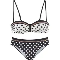 LASCANA Bikini oranje / zwart / wit