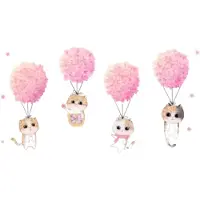 Universeel Roze Bloem en Schattige Katten Muurstickers – Zelfklevende Vinyl Wanddecoratie voor Kinderkamer, Meisjes Slaapkamer & Garderobe