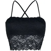 Forplay Top - Laced Top Bandeau - S tot XL - voor Vrouwen - zwart - Maat S